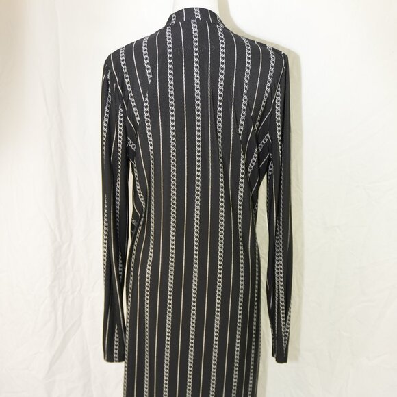 Michael Kors Womens XL Black Midi Dress Chains Pattern and Hardware GUC - Picture 11 of 12